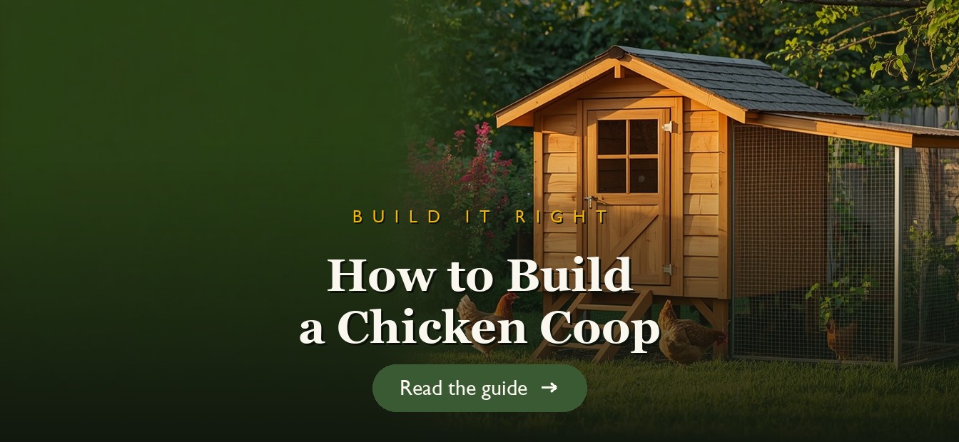 A simple well-built wooden backyard chicken coop with a run