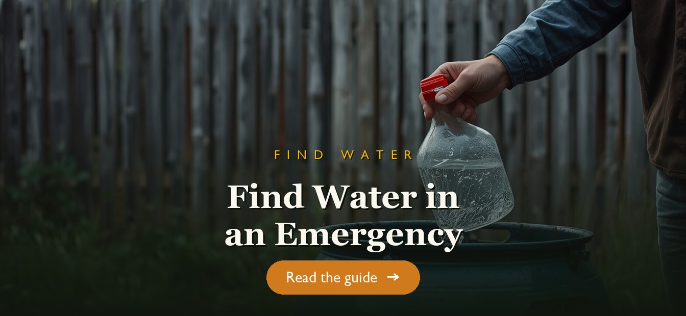 Collecting emergency water from a rain barrel into a jug
