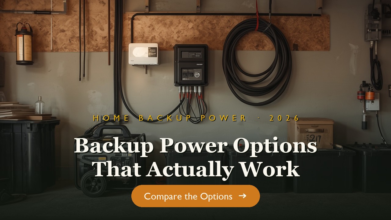 Home backup power setup with a generator, batteries and solar controller